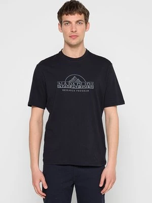 T-shirt z nadrukiem Napapijri czarny