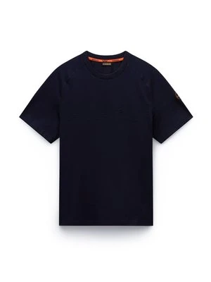 T-shirt z nadrukiem Napapijri niebieski