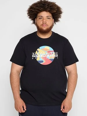 T-shirt z nadrukiem Napapijri czarny