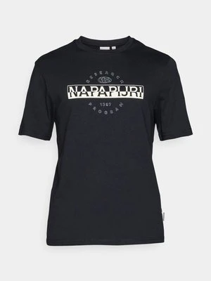 T-shirt z nadrukiem Napapijri czarny