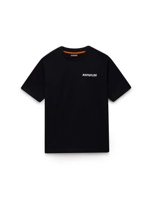 T-shirt z nadrukiem Napapijri czarny