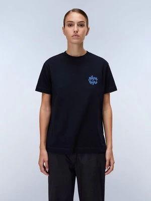T-shirt z nadrukiem Napapijri niebieski