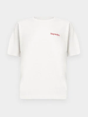T-shirt z nadrukiem Napapijri biały
