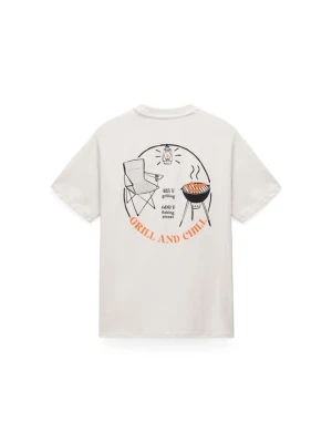 T-shirt z nadrukiem Napapijri beżowy