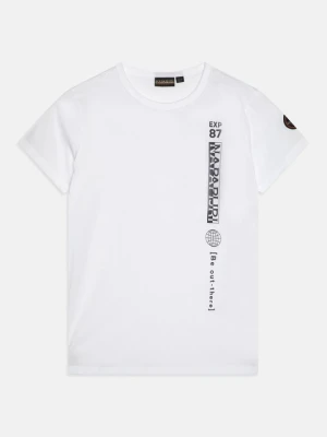 T-shirt z nadrukiem Napapijri biały