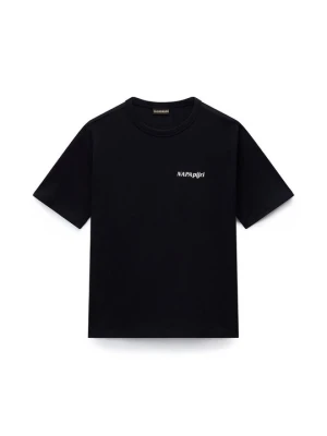 T-shirt z nadrukiem Napapijri czarny