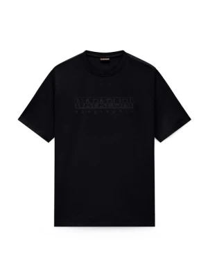 T-shirt z nadrukiem Napapijri czarny