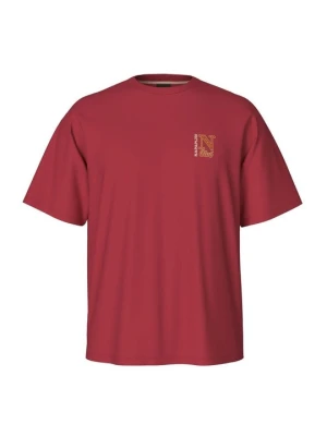 T-shirt z nadrukiem Napapijri czerwony