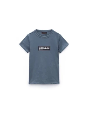 T-shirt z nadrukiem Napapijri szary