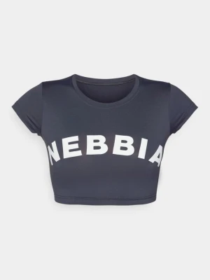 T-shirt z nadrukiem NEBBIA ciemnoszary