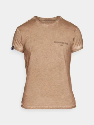 T-shirt z nadrukiem NEBBIA jasny brąz