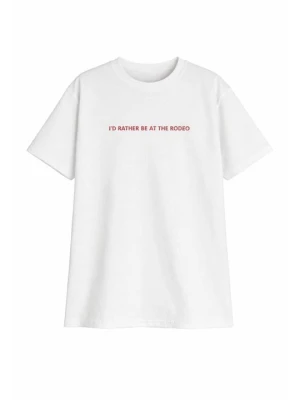 T-shirt z nadrukiem Never Fully Dressed biały