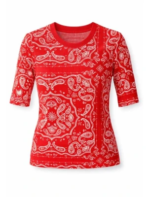 T-shirt z nadrukiem Never Fully Dressed czerwony
