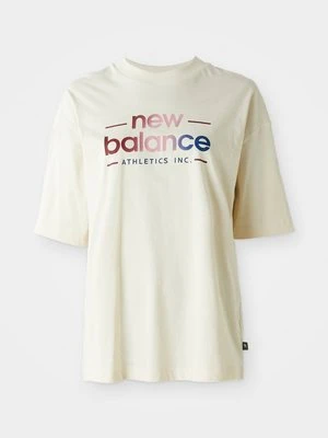 T-shirt z nadrukiem New Balance beżowy