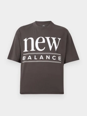 T-shirt z nadrukiem New Balance antracytowy