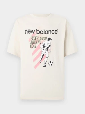 T-shirt z nadrukiem New Balance beżowy