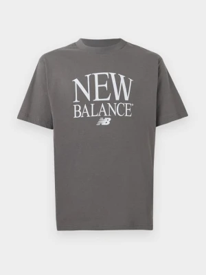 T-shirt z nadrukiem New Balance ciemnoszary