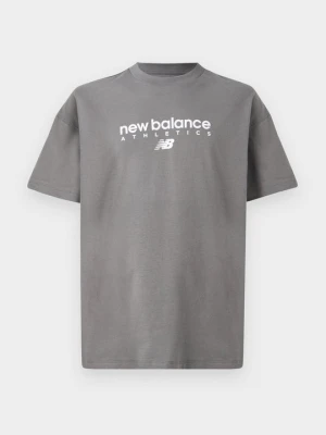 T-shirt z nadrukiem New Balance ciemnoszary