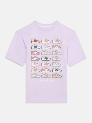 T-shirt z nadrukiem New Balance fioletowy