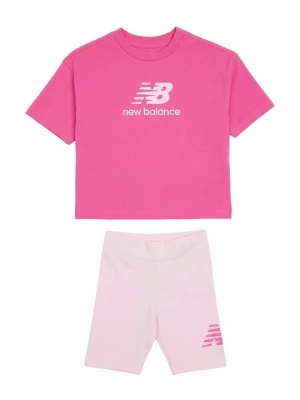 T-shirt z nadrukiem New Balance różowy