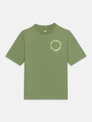 T-shirt z nadrukiem New Balance zielony