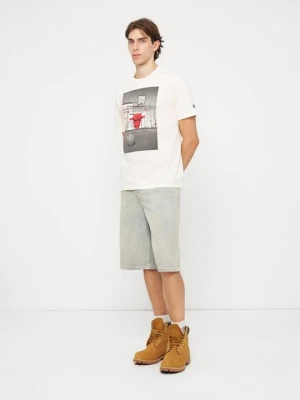 T-shirt z nadrukiem New Era biały