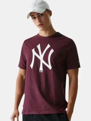 T-shirt z nadrukiem New Era bordowy