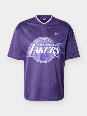 T-shirt z nadrukiem New Era fioletowy
