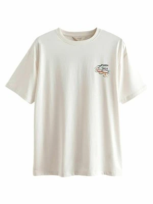 T-shirt z nadrukiem Next biały