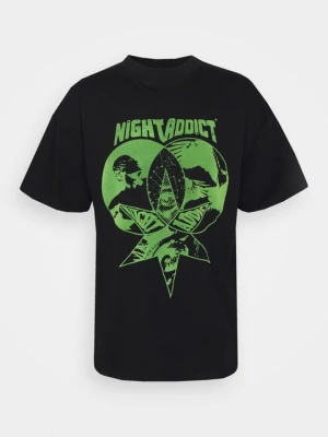 T-shirt z nadrukiem Night Addict czarny