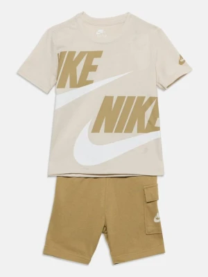 T-shirt z nadrukiem Nike beżowy