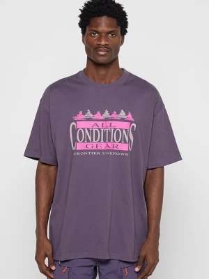 T-shirt z nadrukiem Nike brązowy