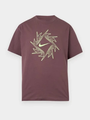 T-shirt z nadrukiem Nike ciemnobrązowy
