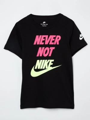 T-shirt z nadrukiem Nike czarny