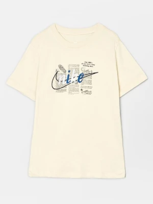 T-shirt z nadrukiem Nike mleczny