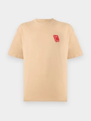 T-shirt z nadrukiem Nike beżowy