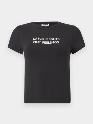 T-shirt z nadrukiem Noisy May antracytowy
