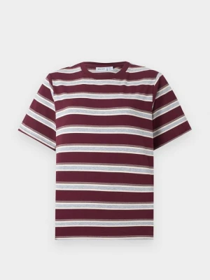 T-shirt z nadrukiem Noisy May bordowy