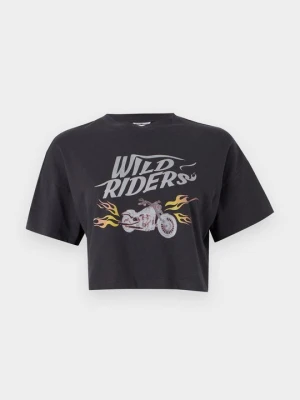 T-shirt z nadrukiem Noisy May szary