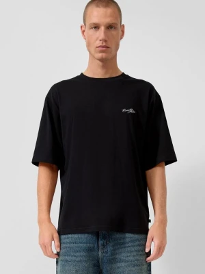 T-shirt z nadrukiem o luźnym kroju QS czarny