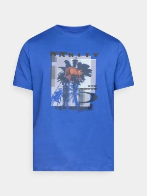 T-shirt z nadrukiem Oakley niebieski