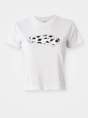 T-shirt z nadrukiem Obey Clothing biały