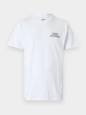 T-shirt z nadrukiem Obey Clothing biały