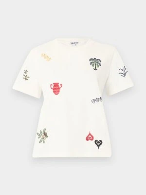 T-shirt z nadrukiem Object mleczny