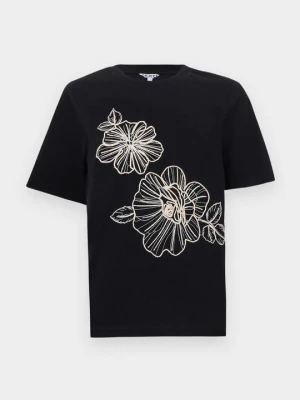 T-shirt z nadrukiem Object biały