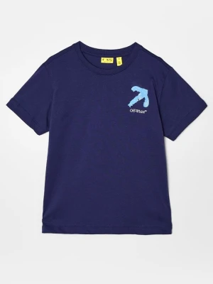 T-shirt z nadrukiem Off White bleached denim