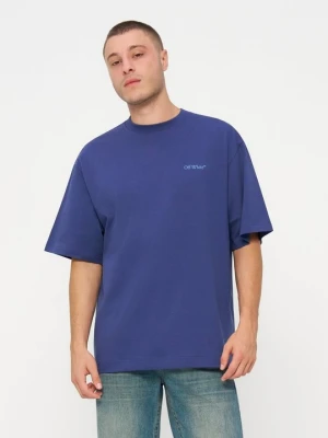 T-shirt z nadrukiem Off White granatowy