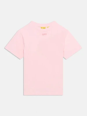 T-shirt z nadrukiem Off White jasnoróżowy