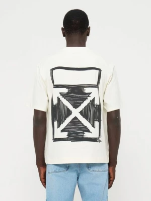 T-shirt z nadrukiem Off White jasnożółty