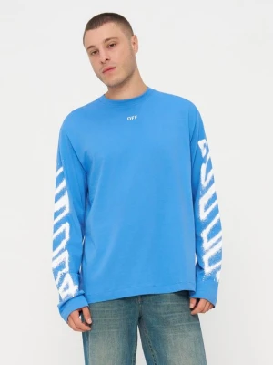 T-shirt z nadrukiem Off White niebieski